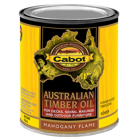 CABOT 1 Qt Mahogany Flame Australian Timber Oil Triple Oil Protection 3459